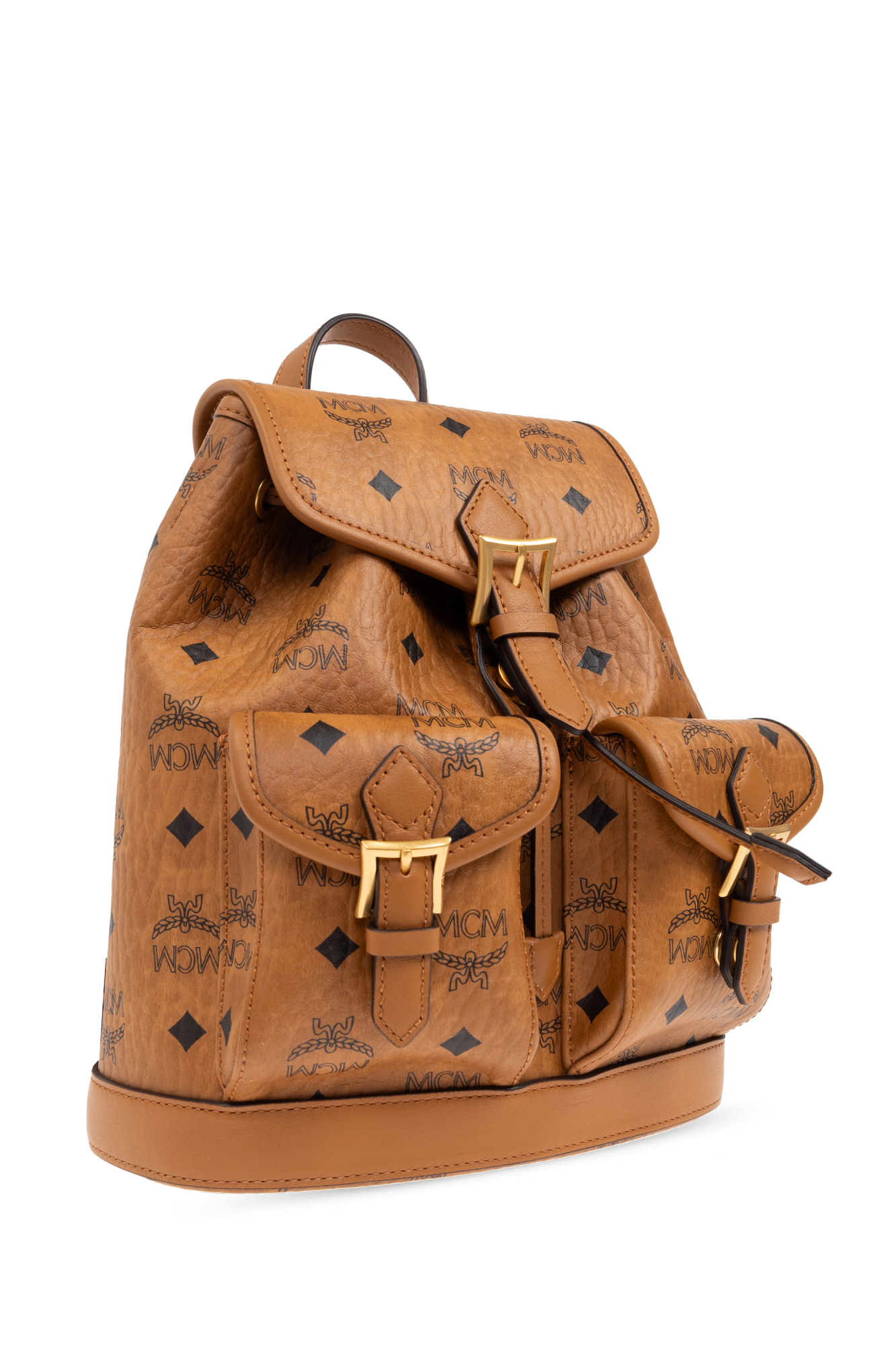 【MUCENT】 AREN TWO POCKET LEATHER MINI BACKPACK UNISEX MCM Backpack 